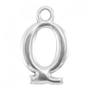 DQ metal charm Letter Q Antique silver